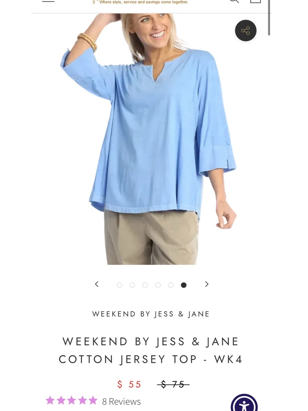 Weekend by Jess & Jane Cotton Jersey Top